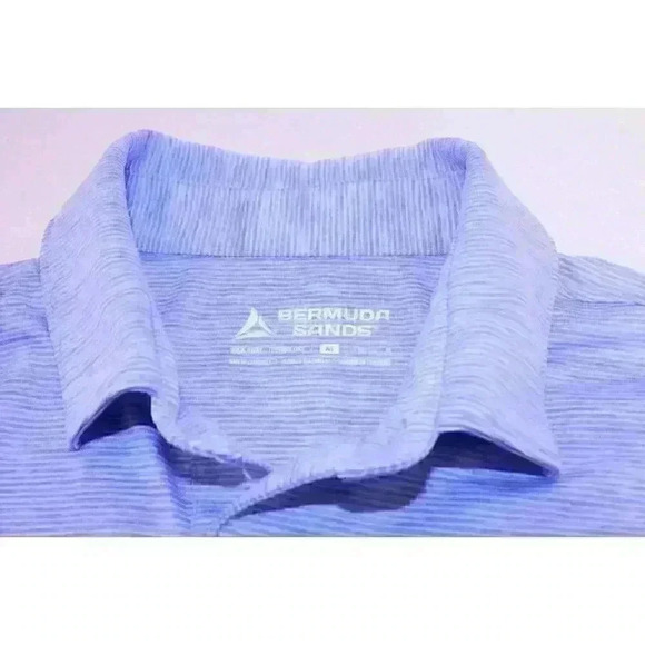 Bermuda Sands Wick Away Tech 1/4 Button Up Golf Shirt Light Blue Men's Size M - Picture 7 of 14